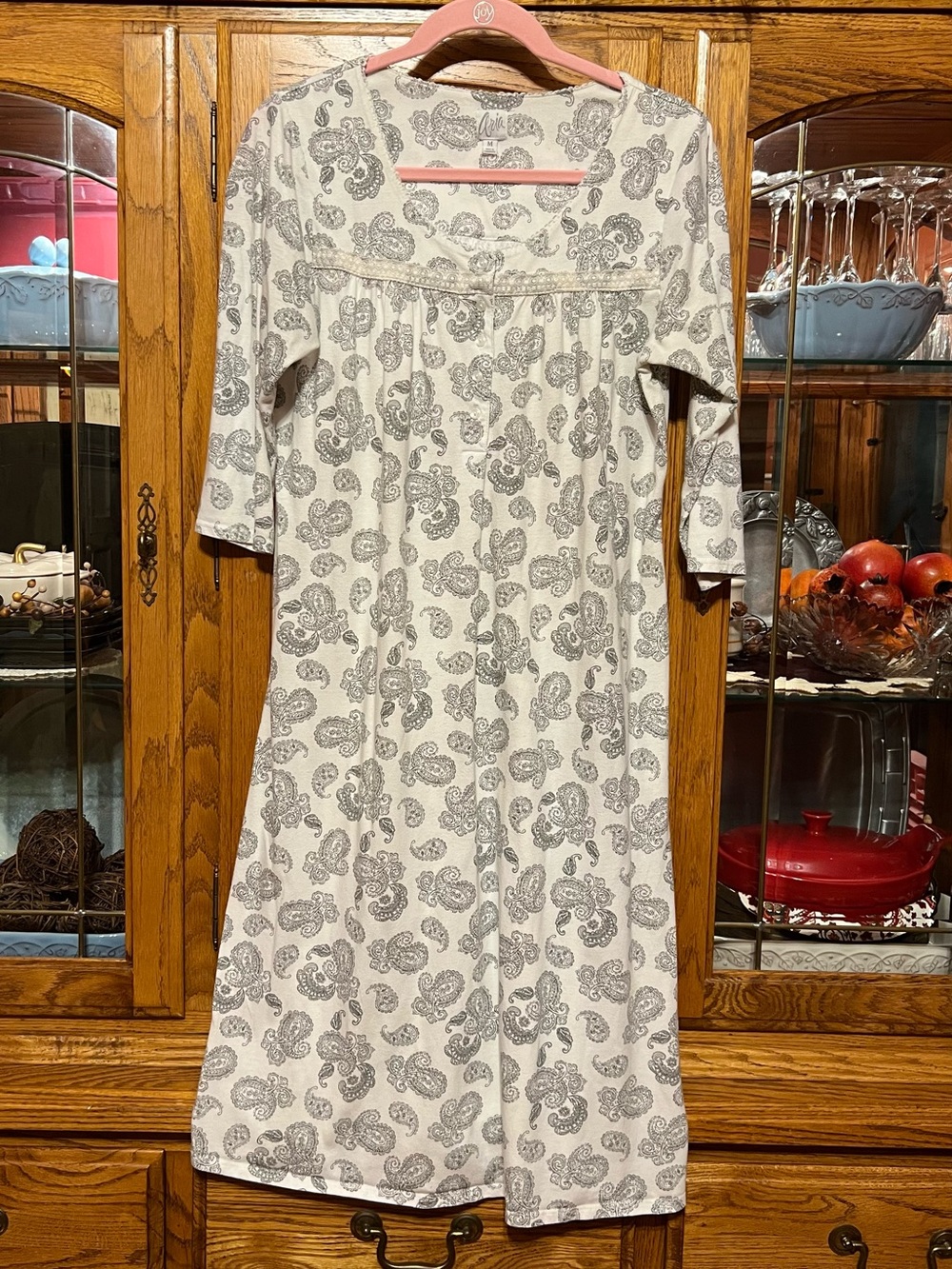 Aria Cottage Core 3/4 Sleeve Paisley Nightgown Ballet Length Size: M 🍂
